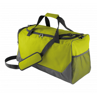 Sac de sport KI0617 - Dark Grey / Burnt Lime personnalisable - Vue de face