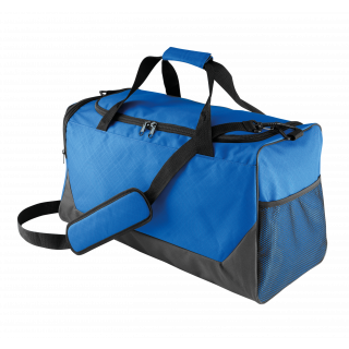 Sac de sport KI0617 - Dark Grey / Royal Blue personnalisable - Vue de face