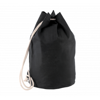 Sac marin en coton avec cordon KI0629 - Black personnalisable - Vue de face