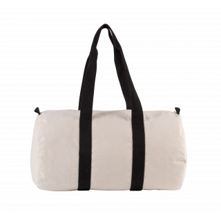 Sac fourre-tout en toile de coton KI0632 - Natural / Black personnalisable - Vue de face
