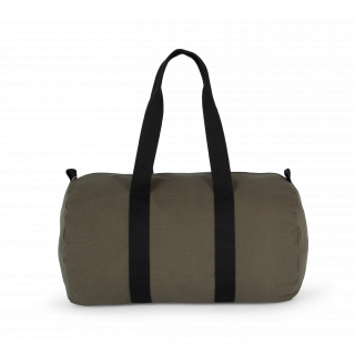 Sac fourre-tout en toile de coton KI0632 - Dark Khaki / Black personnalisable - Vue de face