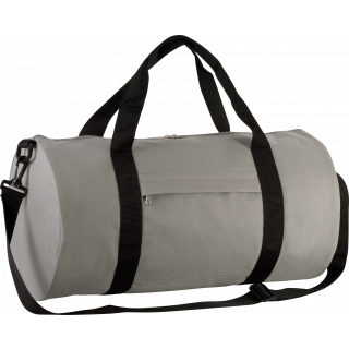 Sac fourre-tout forme tube KI0633 - Light Grey / Black personnalisable - Vue de face