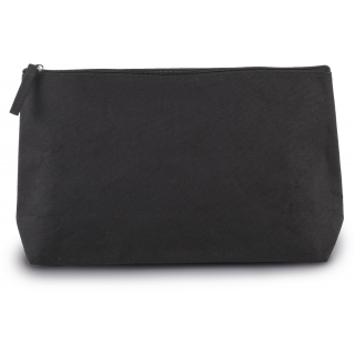 Trousse de toilette en coton KI0727 - Black personnalisable - Vue de face