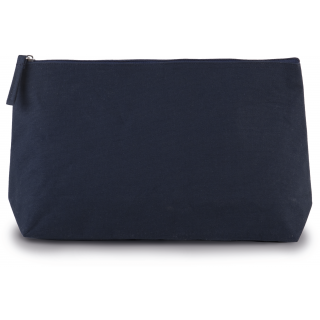 Trousse de toilette en coton KI0727 - Midnight Blue personnalisable - Vue de face