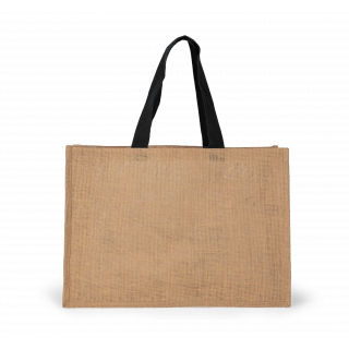 Sac shopping XL KI0743 - Natural / Black personnalisable - Vue de face