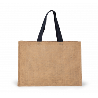 Sac shopping XL KI0743 - Natural / Navy personnalisable - Vue de face