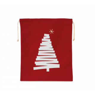 Sac coton à cordon motif sapin KI0746 - Cherry Red personnalisable - Vue de face