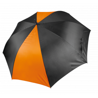 Grand parapluie de golf KI2008 - Black / Orange personnalisable - Vue de face