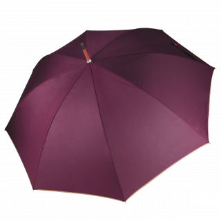 Parapluie mât en bois KI2020 - Burgundy / Beige personnalisable - Vue de face