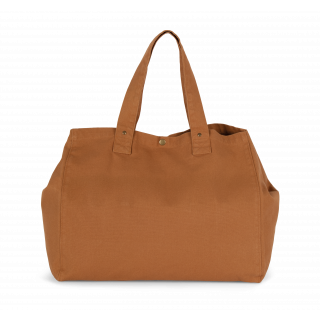 Sac de shopping en coton délavé KI3208 - Washed Caramel Coffee personnalisable - Vue de face