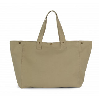 Sac de shopping en coton délavé KI3208 - Washed Olive Gray personnalisable - Vue de face