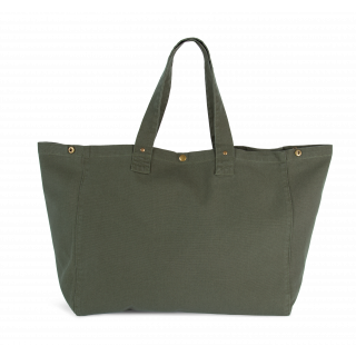 Sac de shopping en coton délavé KI3208 - Washed Kombu Green personnalisable - Vue de face