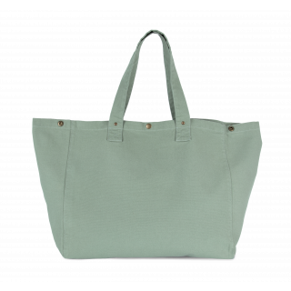 Sac de shopping en coton délavé KI3208 - Washed Water Green personnalisable - Vue de face