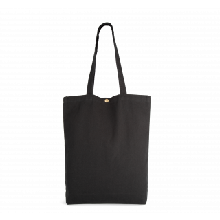 Sac shopping délavé en coton KI3213 - Washed Black personnalisable - Vue de face