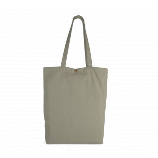 Sac shopping délavé en coton KI3213 - Washed Green Clay personnalisable - Vue de face