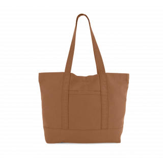 Grand sac shopping à poche latérale KI3214 - Washed Cinnamon personnalisable - Vue de face