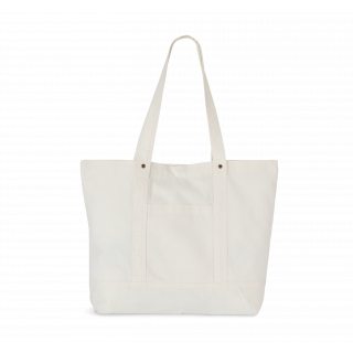 Grand sac shopping à poche latérale KI3214 - Washed Ivory personnalisable - Vue de face