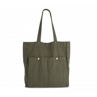 Sac à main à double poche frontale KI3215 - Washed Kombu Green personnalisable - Vue de face