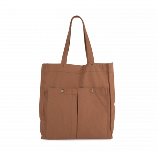 Sac à main à double poche frontale KI3215 - Washed Russet personnalisable - Vue de face