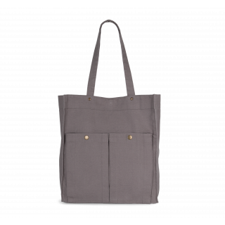 Sac à main à double poche frontale KI3215 - Washed Steeple Grey personnalisable - Vue de face