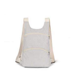 Sac à dos recyclé avec poche arrière antivol KI5101 - Pebble Grey / Ecume personnalisable - Vue de face