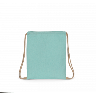 Petit sac à dos recyclé à cordon coulissant - Taille enfant KI5103 - Topaz Blue personnalisable - Vue de face