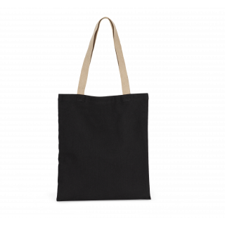 Sac shopping recyclé KI5203 - Black Night / Hemp personnalisable - Vue de face