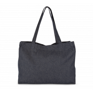 Grand sac shopping denim KI5229 - Recycled Denim personnalisable - Vue de face