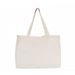 Grand sac shopping en coton recyclé KI5230 - Ecume personnalisable - Vue de face