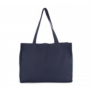 Grand sac shopping en coton recyclé KI5230 - Moonlight Navy personnalisable - Vue de face