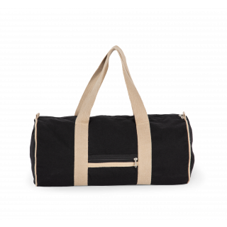 Sac polochon recyclé KI5601 - Black Night / Hemp personnalisable - Vue de face