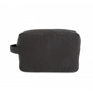 Trousse de toilette en coton biologique KI6303 - Washed Black personnalisable - Vue de face