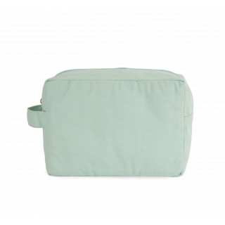 Trousse de toilette en coton biologique KI6303 - Washed Misty Green personnalisable - Vue de face