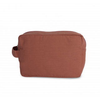 Trousse de toilette en coton biologique KI6303 - Washed Pink Ochre personnalisable - Vue de face