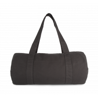 Sac polochon en coton biologique KI6602 - Washed Black personnalisable - Vue de face