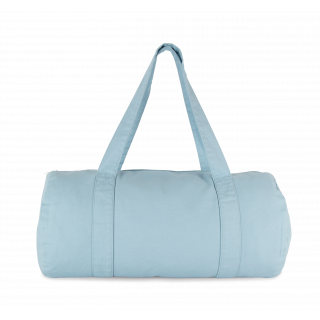 Sac polochon en coton biologique KI6602 - Washed Dream Blue personnalisable - Vue de face