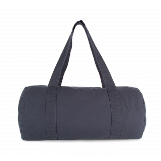 Sac polochon en coton biologique KI6602 - Washed Navy personnalisable - Vue de face