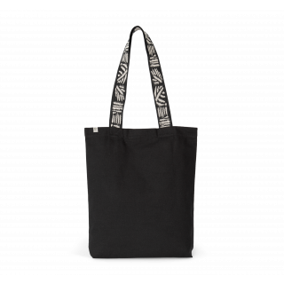 Sac Shopping recyclé KINS115 - Black Night / Nippon Ecru personnalisable - Vue de face