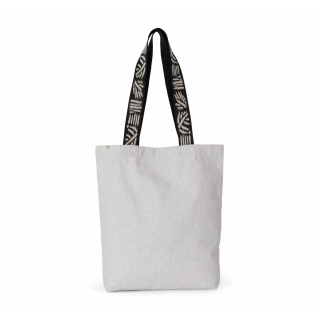 Sac Shopping recyclé KINS115 - Pebble Grey / Nippon Ecru personnalisable - Vue de face