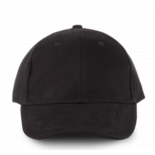 Orlando - casquette 6 panneaux KP011 - Black personnalisable - Vue de face