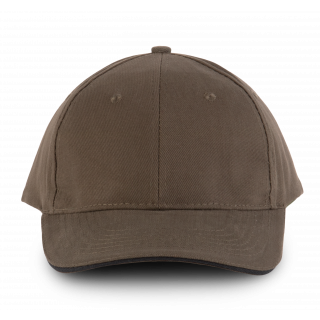 Orlando - casquette 6 panneaux KP011 - Khaki / Black personnalisable - Vue de face