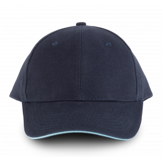 Orlando - casquette 6 panneaux KP011 - Navy / Sky Blue personnalisable - Vue de face