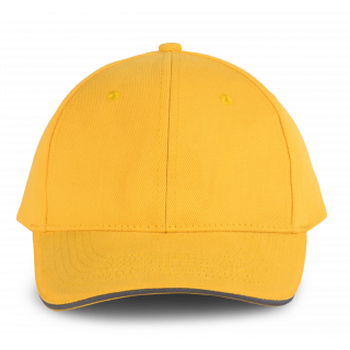 Orlando - casquette 6 panneaux KP011 - Yellow / Slate Grey personnalisable - Vue de face