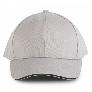 Orlando - casquette 6 panneaux KP011 - Light Grey / Dark Grey personnalisable - Vue de face