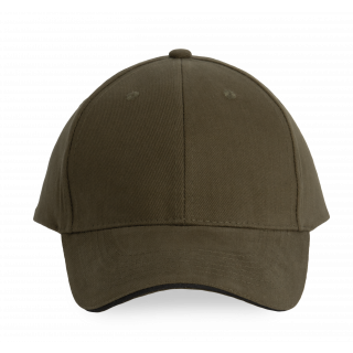 Orlando - casquette 6 panneaux KP011 - Dark Khaki / Dark Grey personnalisable - Vue de face