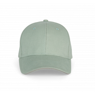 Orlando - casquette 6 panneaux KP011 - Sage / Light Grey personnalisable - Vue de face