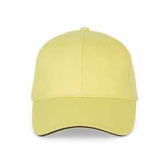 Orlando - casquette 6 panneaux KP011 - Lemon Yellow / Dark Grey personnalisable - Vue de face
