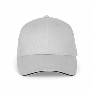 Orlando - casquette 6 panneaux KP011 - Snow Grey / Dark Grey personnalisable - Vue de face