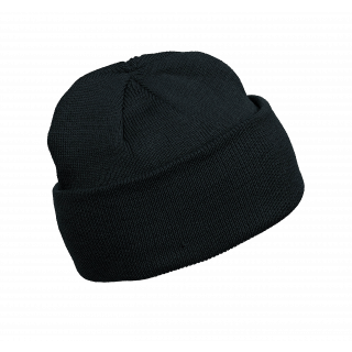 Bonnet tricoté KP031 - Black personnalisable - Vue de face