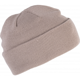 Bonnet tricoté KP031 - Beige personnalisable - Vue de face
